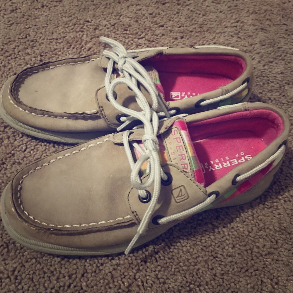 Girls Plaid Sperrys